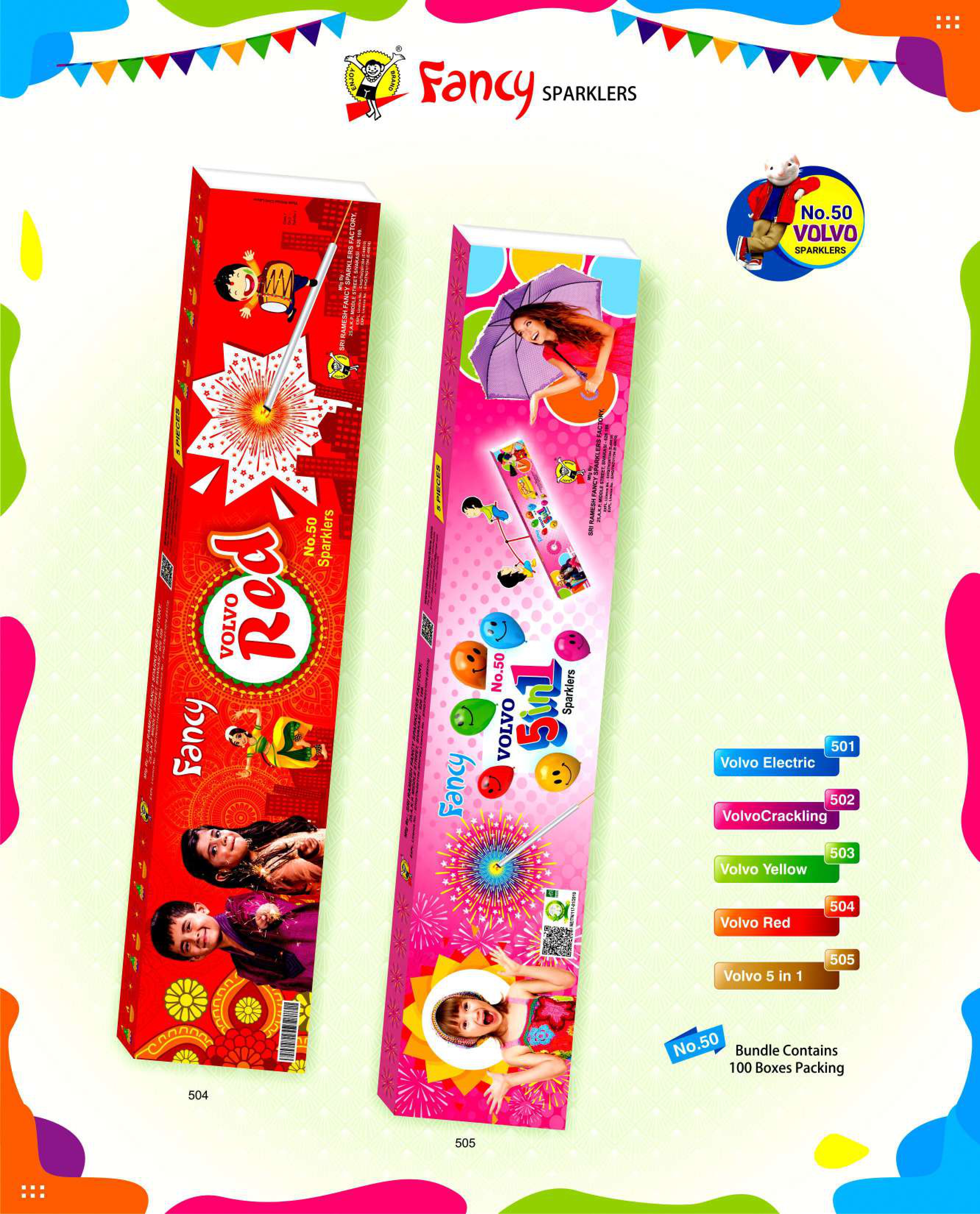 50 CM 5 IN ONE MIX SPARKLERS